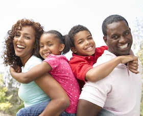 A happy family of four