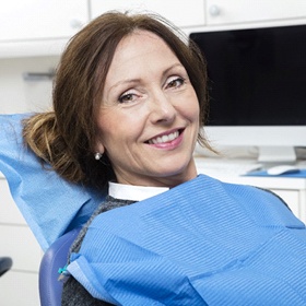 Woman smiling in dental chair