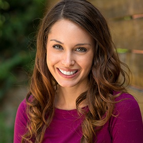 Smiling woman outdoors