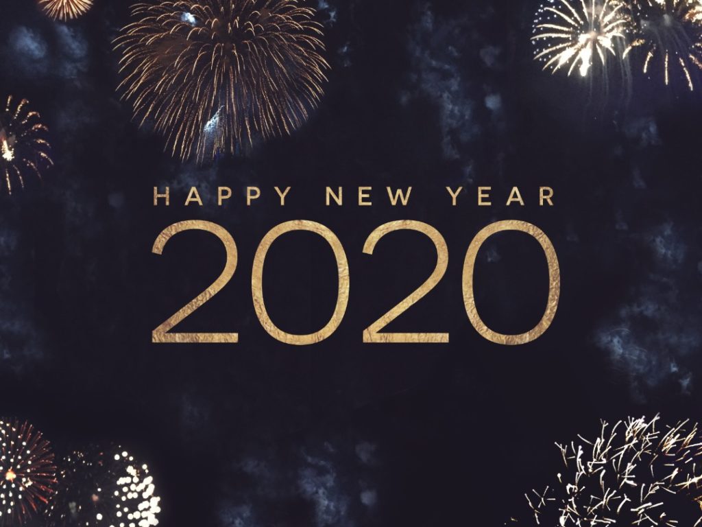 Sign that reads, Happy New Year 2020